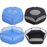 Folded Small Pet Fence Outdoor Workout Game Crawling Small Animal Tent, Specification:, With Cover and Side Cloth (Black), With Cover and Side Cloth (Blue), With Side Cloth (Black), With Side Cloth (Blue)